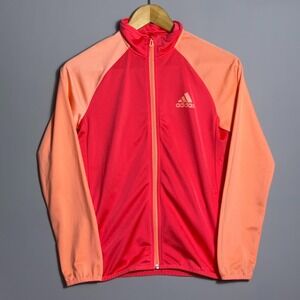 Adidas Full Zip Track Jacket Womens Size Medium ClimaProof Windbreaker Running